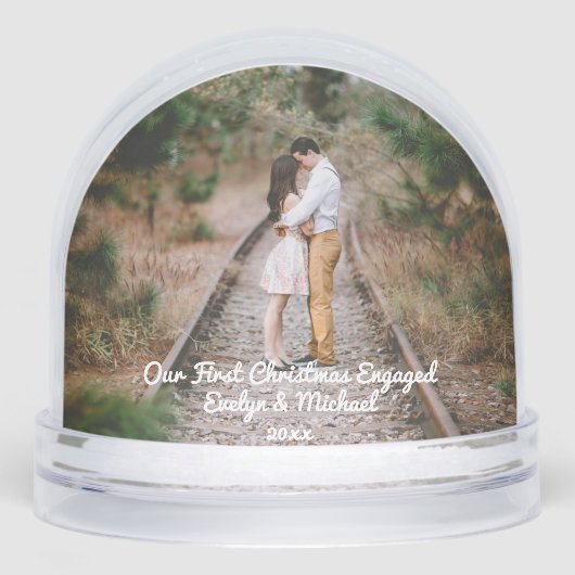 Our First Christmas Couple Photo Sneeuwbol (Voorkant)