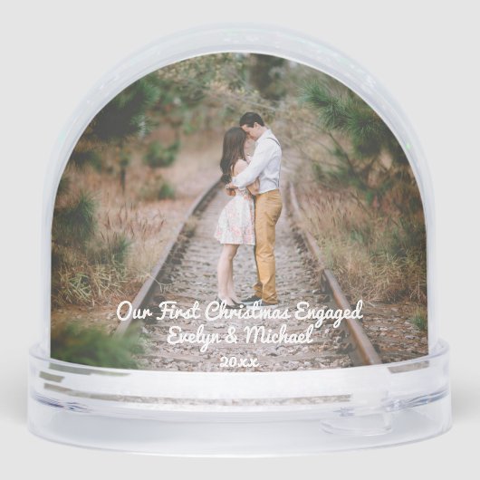 Our First Christmas Couple Photo Sneeuwbol (Achterkant)