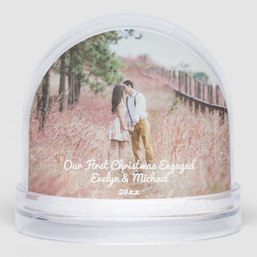 Our First Christmas Couple Photo Sneeuwbol (Voorkant)