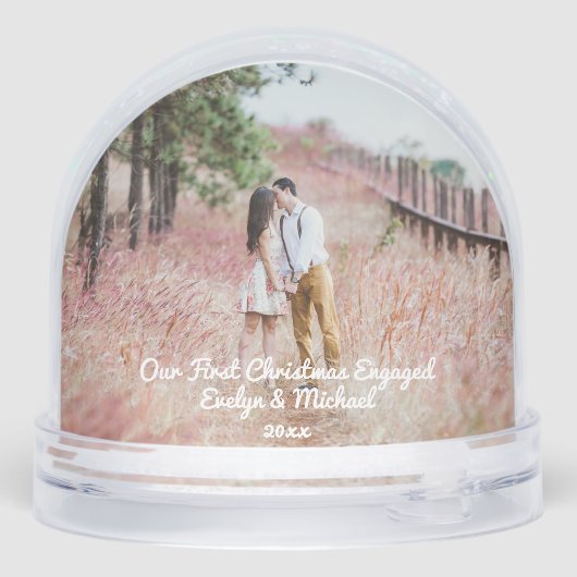 Our First Christmas Couple Photo Sneeuwbol (Achterkant)