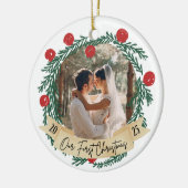 Our First Christmas Custom Photo Couples Picture Keramisch Ornament (Links)