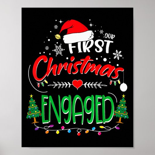 Our First Christmas Engaged 2021 1st Christmas  Poster (Voorkant)