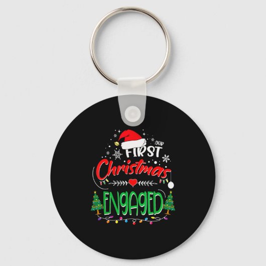Our First Christmas Engaged 2021 1st Christmas Sleutelhanger (Voorkant)