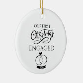 Our First Christmas Engaged 2025 Engagement Keramisch Ornament (Rechts)