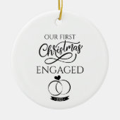 Our First Christmas Engaged 2025 Engagement Keramisch Ornament (Voorkant)