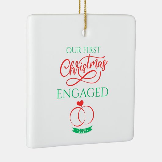 Our First Christmas Engaged 2025 Keramisch Ornament (Rechts)