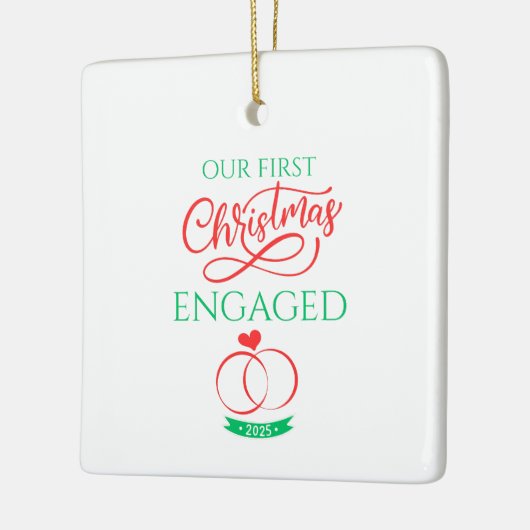 Our First Christmas Engaged 2025 Keramisch Ornament (Links)