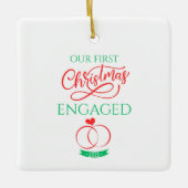 Our First Christmas Engaged 2025 Keramisch Ornament (Voorkant)