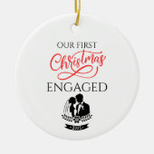Our First Christmas Engaged 2025 Keramisch Ornament (Voorkant)