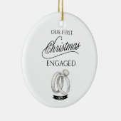 Our First Christmas Engaged 2025 Keramisch Ornament (Rechts)