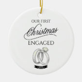 Our First Christmas Engaged 2025 Keramisch Ornament (Voorkant)