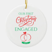 Our First Christmas Engaged 2025 Keramisch Ornament (Voorkant)