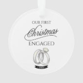 Our First Christmas Engaged 2025 Ornament (achterkant)