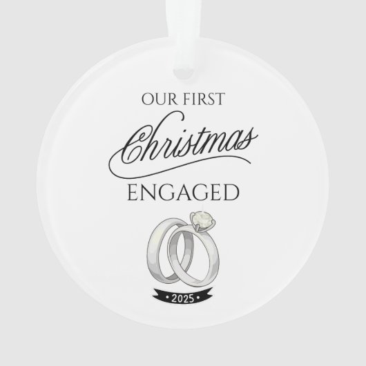 Our First Christmas Engaged 2025 Ornament (achterkant)