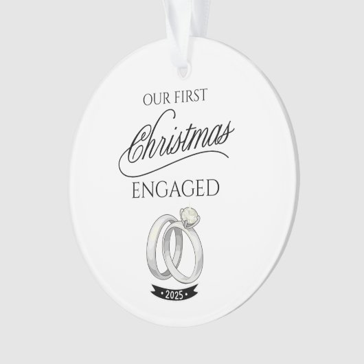 Our First Christmas Engaged 2025 Ornament (voorkant)