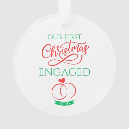 Our First Christmas Engaged 2025 Ornament (achterkant)