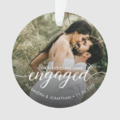 OUR First Christmas Engaged overlay Custom Photo Ornament (voorkant)