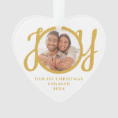 Our First Christmas Engaged Photo Heart-Shaped Ornament (voorkant)