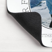 Our First Christmas Engaged SImple Modern Photo Muismat (Hoek)