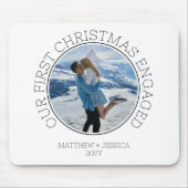 Our First Christmas Engaged SImple Modern Photo Muismat (Voorkant)
