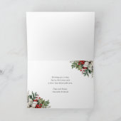 Our First Christmas Green Newlywed Photo Feestdagen Kaart (Binnen)