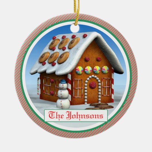 Our First Christmas in New Home Gingerbread Keramisch Ornament (Voorkant)