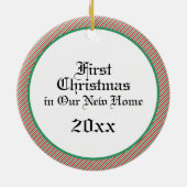 Our First Christmas in New Home Gingerbread Keramisch Ornament (Achterkant)