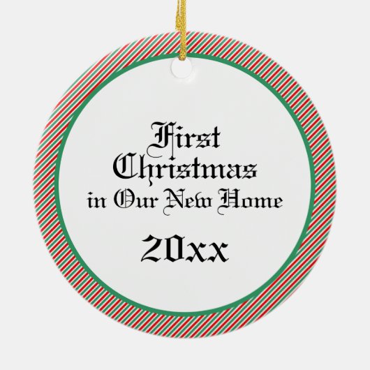 Our First Christmas in New Home Gingerbread Keramisch Ornament (Achterkant)