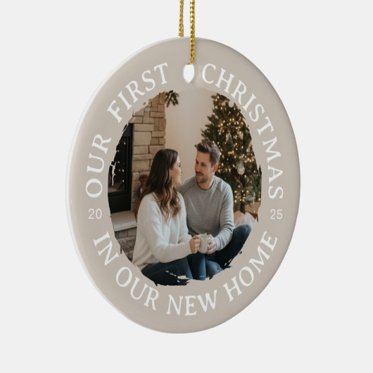 Our First Christmas in Our New Home Keramisch Ornament (Rechts)