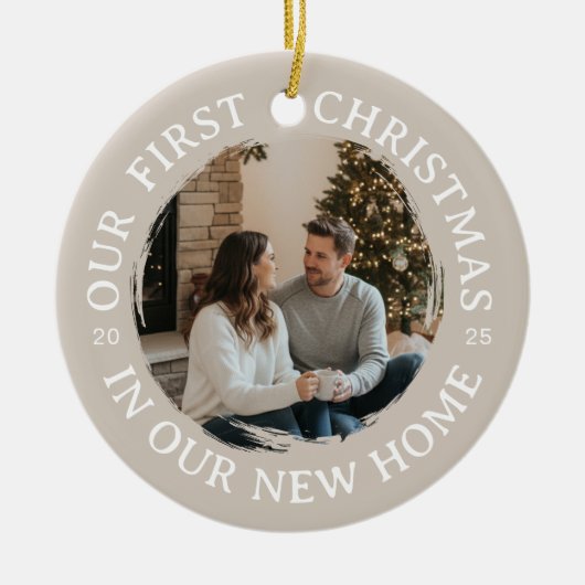 Our First Christmas in Our New Home Keramisch Ornament (Voorkant)