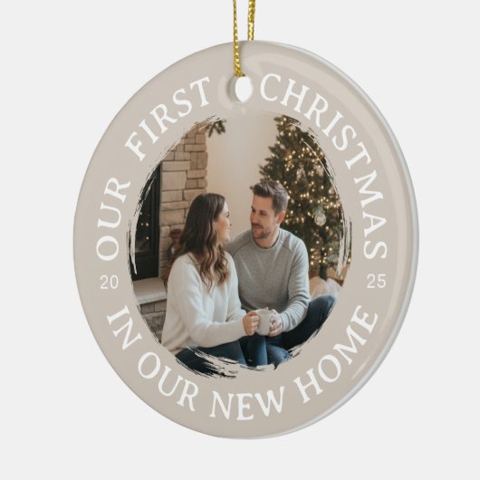 Our First Christmas in Our New Home Keramisch Ornament (Links)