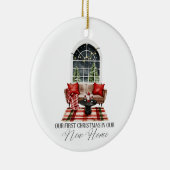 Our First Christmas in Our New Home  Keramisch Ornament (Rechts)