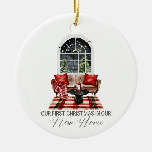 Our First Christmas in Our New Home  Keramisch Ornament (Voorkant)