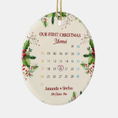 Our First Christmas Keepsake Married  Calendar Keramisch Ornament (Rechts)