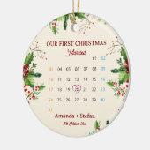 Our First Christmas Keepsake Married  Calendar Keramisch Ornament (Links)
