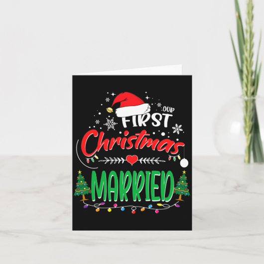 Our First Christmas Married Newlywed Mr And Mrs  Kaart (Voorkant)