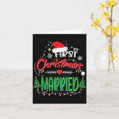 Our First Christmas Married Newlywed Mr And Mrs  Kaart (Gele Bloem)