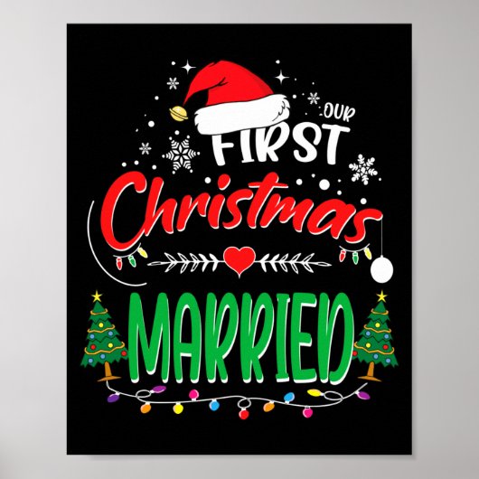 Our First Christmas Married Newlywed Mr And Mrs  Poster (Voorkant)
