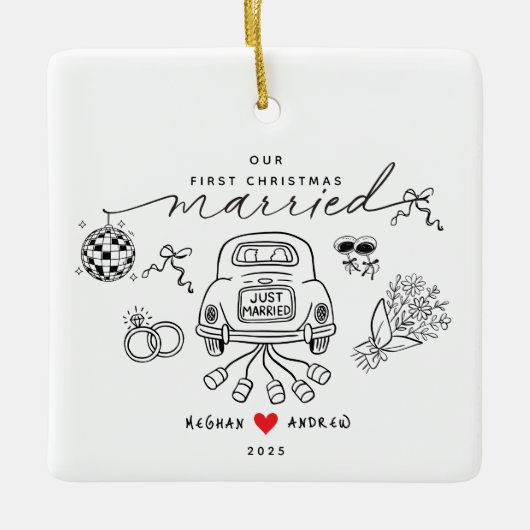 Our First Christmas Married Ornament (Voorkant)