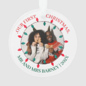 Our first Christmas Mr. and Mrs. newlywed elegant Ornament (achterkant)