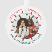 Our first Christmas Mr. and Mrs. newlywed elegant Ornament (voorkant)