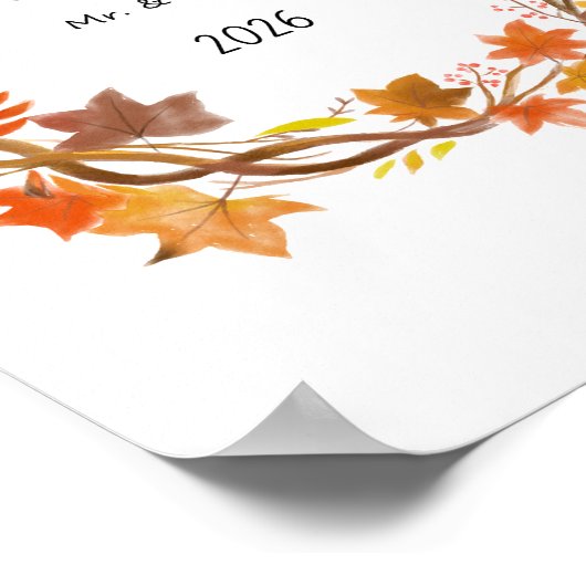 Our First Christmas Mr & Mrs 2026 Engagement Gift Poster (Hoek)