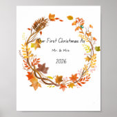 Our First Christmas Mr & Mrs 2026 Engagement Gift Poster (Voorkant)