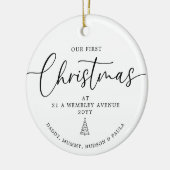 Our First Christmas New Home Custom Address & Name Keramisch Ornament (Links)