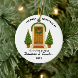 Our First Christmas New Home Custom Address Orname Keramisch Ornament
