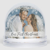 Our First Christmas Newlywed 2 Photo Snowflake   Sneeuwbol (Voorkant)
