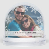 Our First Christmas Newlywed 2 Photo Snowflake   Sneeuwbol (Achterkant)