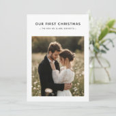 Our First Christmas | Newlywed Romantic Photo  Feestdagenkaart (Staand voorkant)