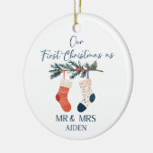 Our First Christmas | Personalized Holiday Keepsak Keramisch Ornament (Links)