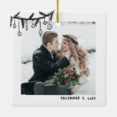 Our First Christmas Photo Keramisch Ornament (Achterkant)